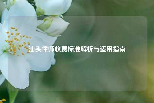 汕头律师收费标准解析与适用指南